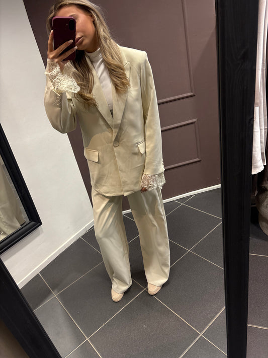 Lace pantalon - crème