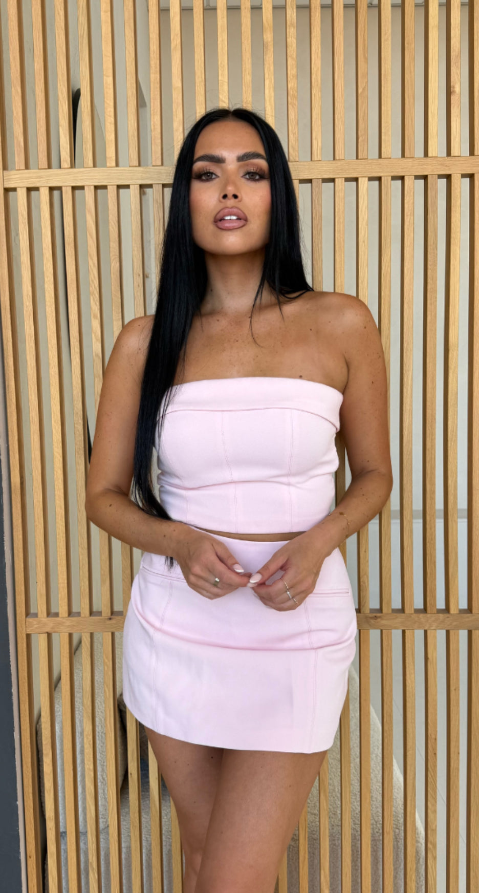 UNIQUE THE LABEL - YVE SKIRT - POWDER PINK