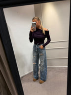 Shoulder top - Aubergine