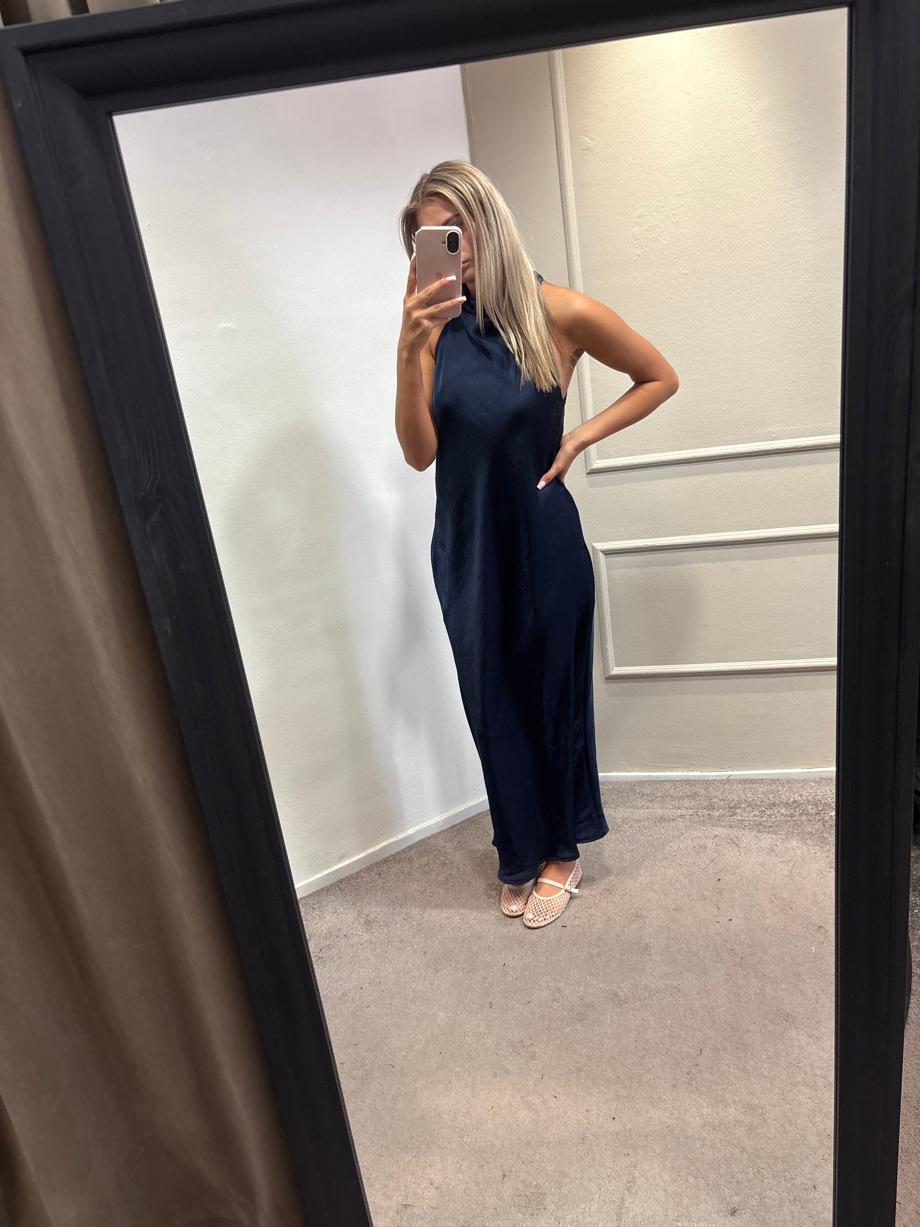 Satin dress - Donkerblauw