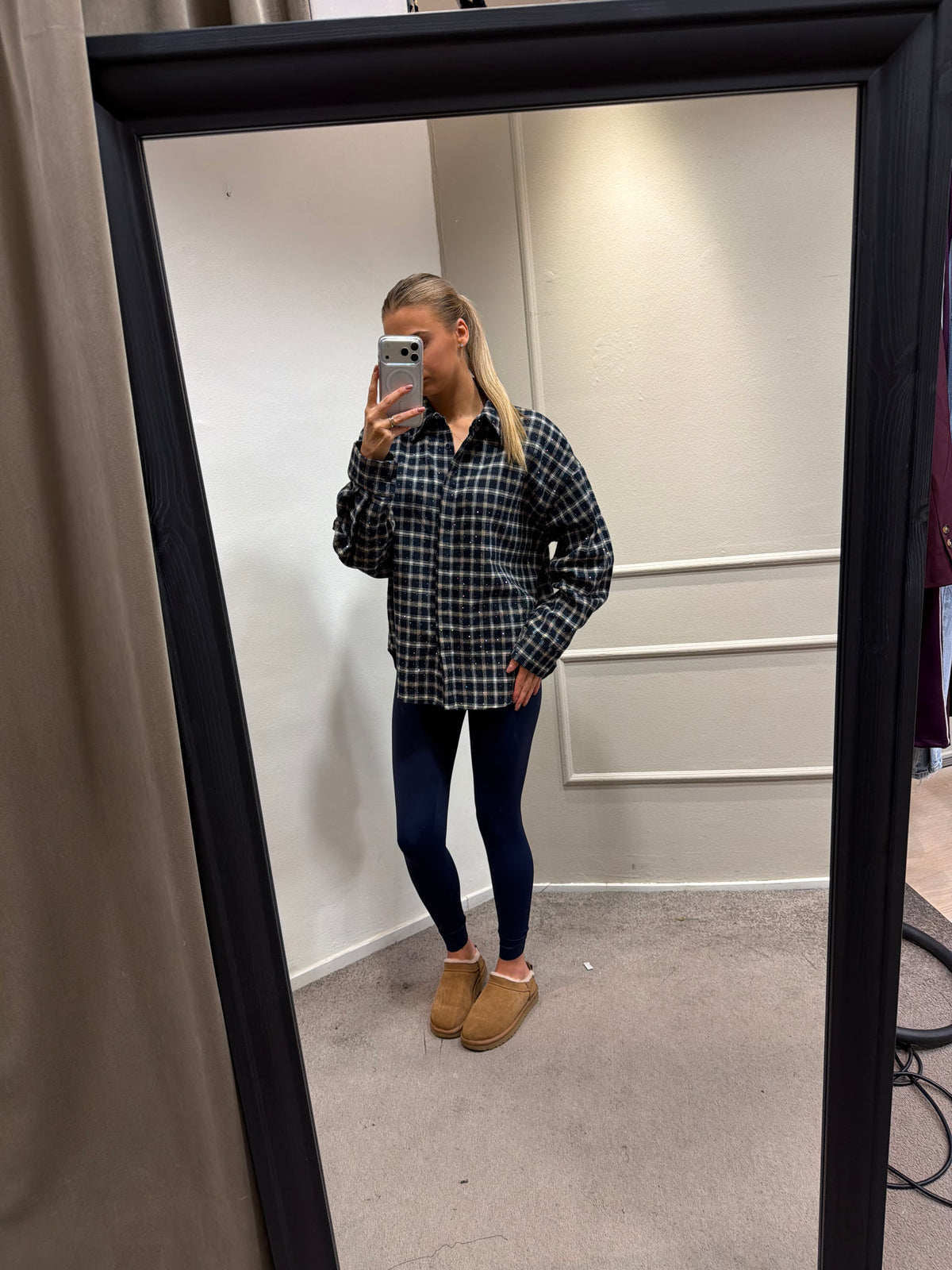 Navy glitter blouse