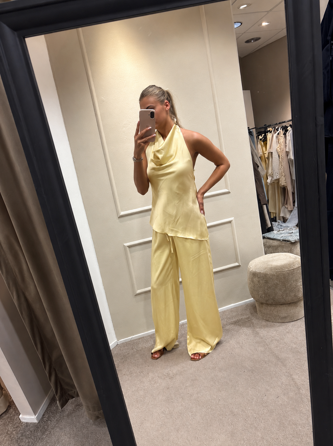 Satin set - Geel