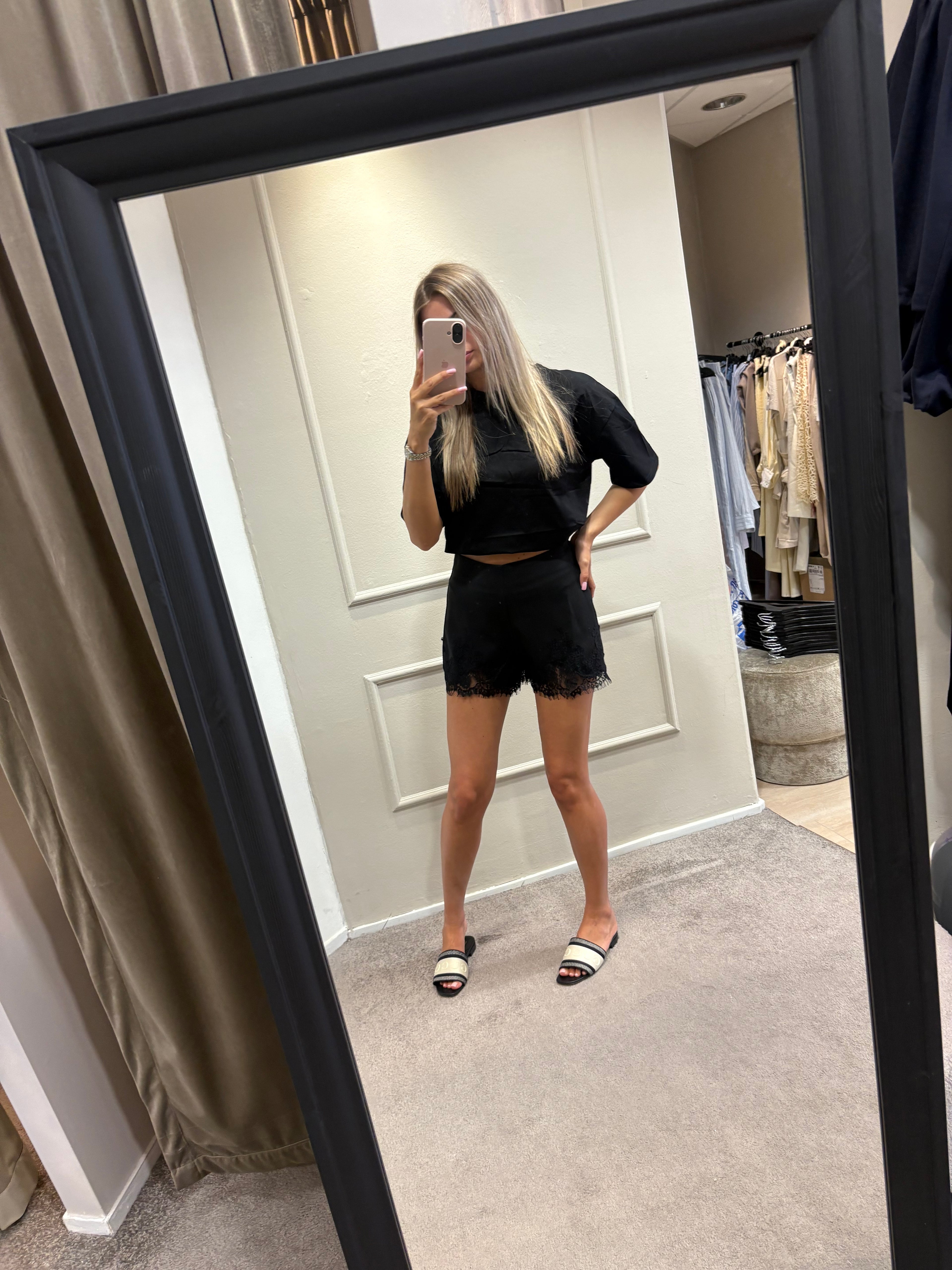 Lace short - Zwart