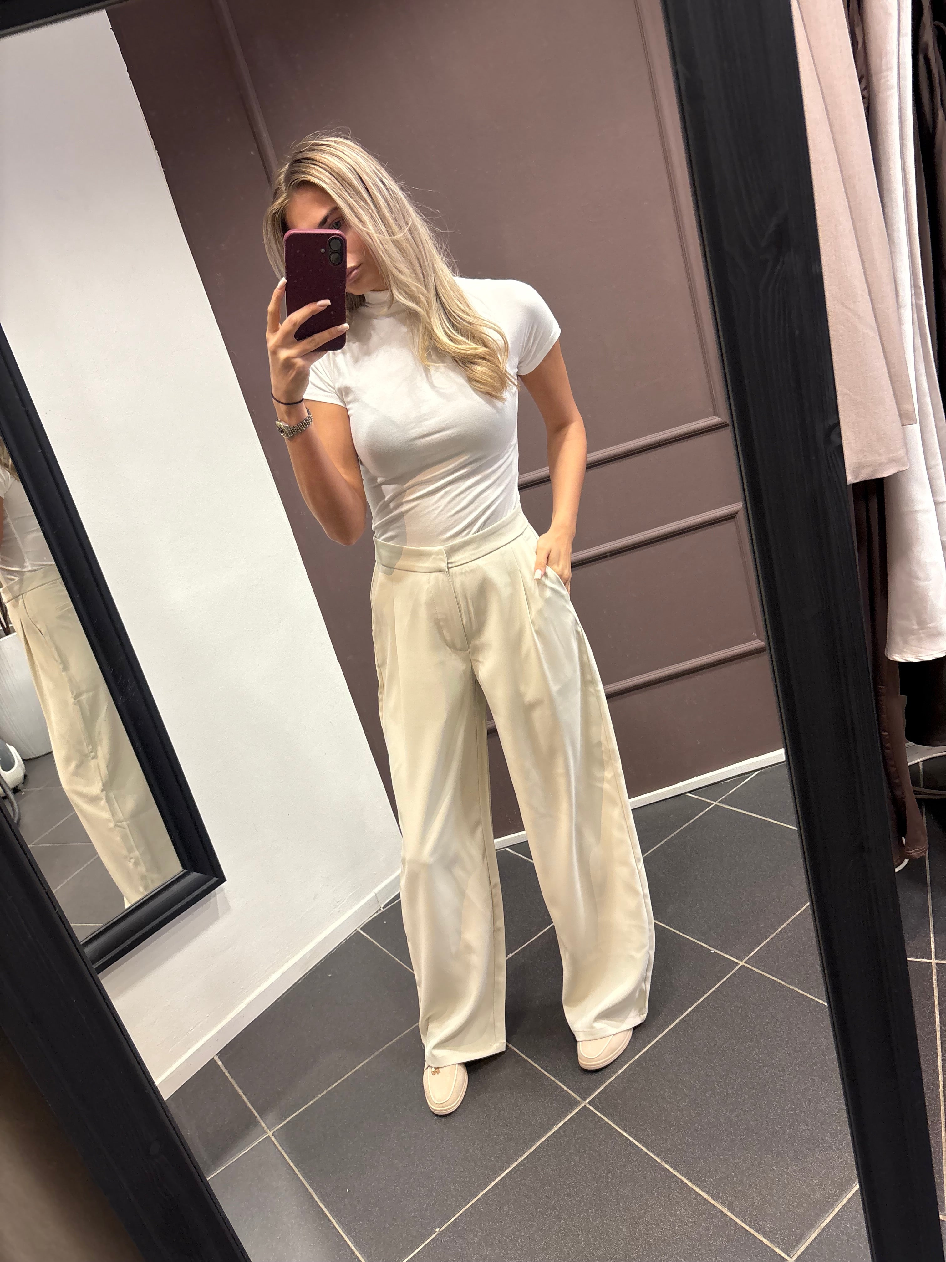 Lace pantalon - crème