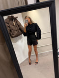 Leather short - Zwart