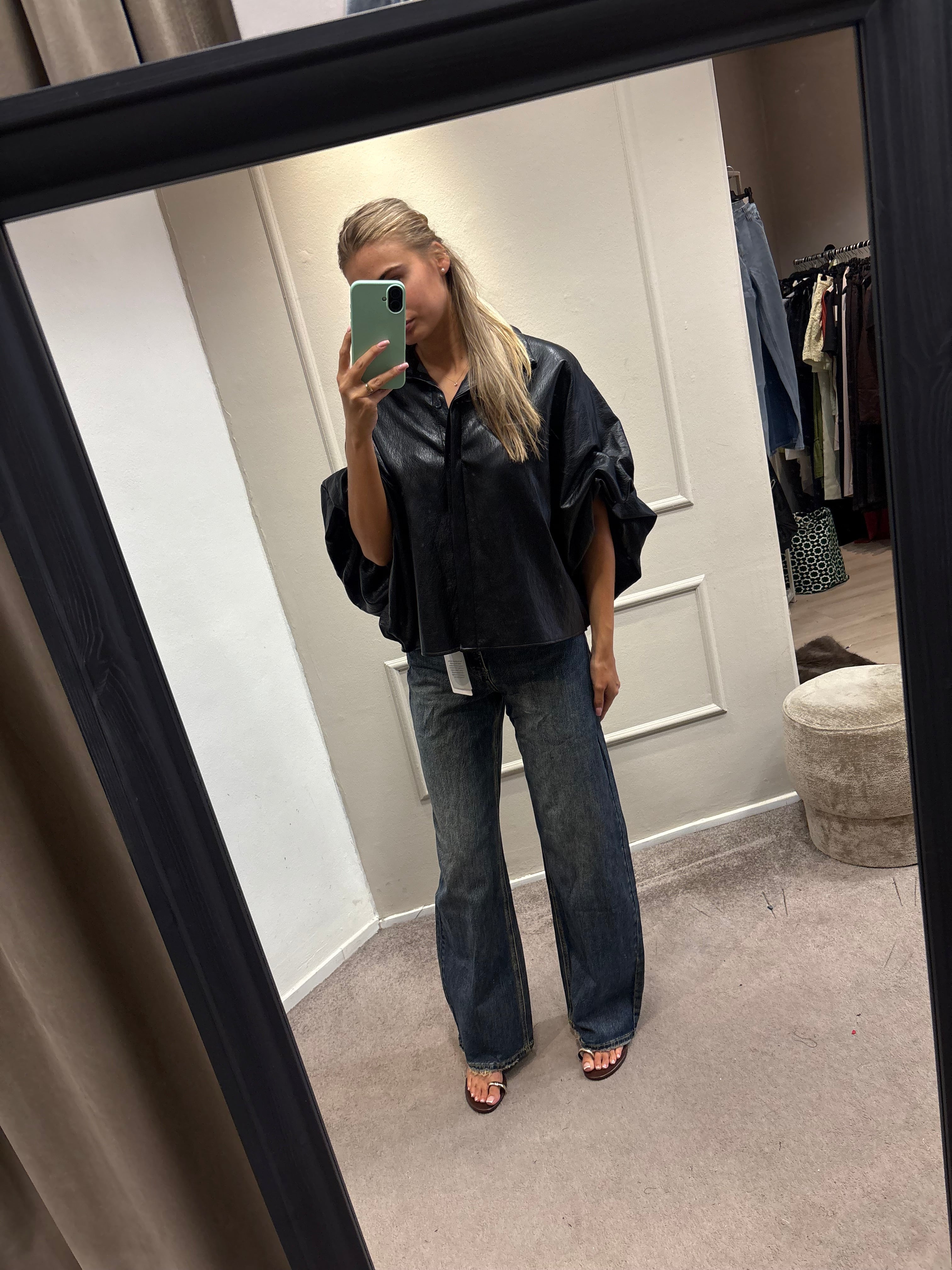 Leather blouse