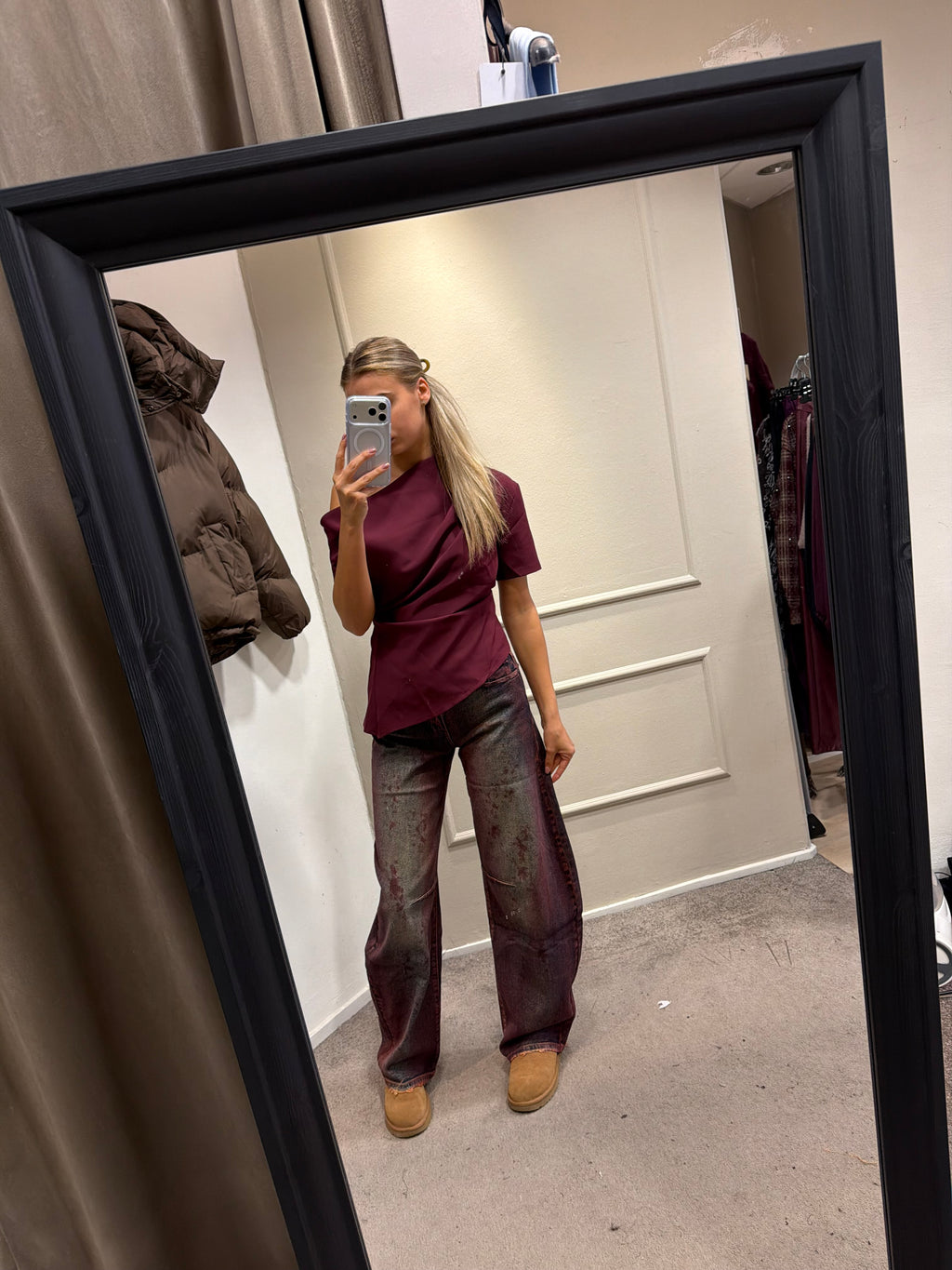 red jeans