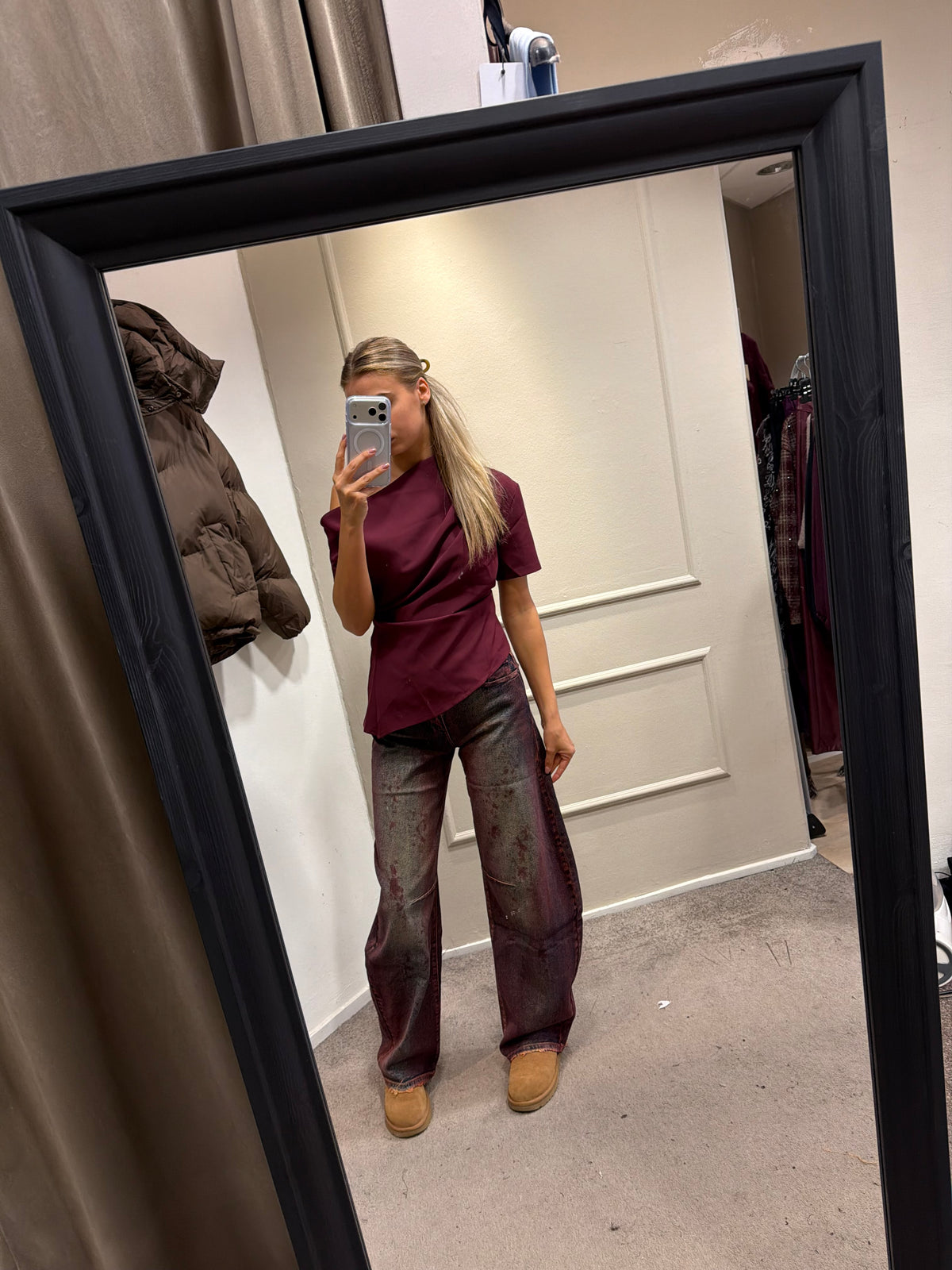 red jeans