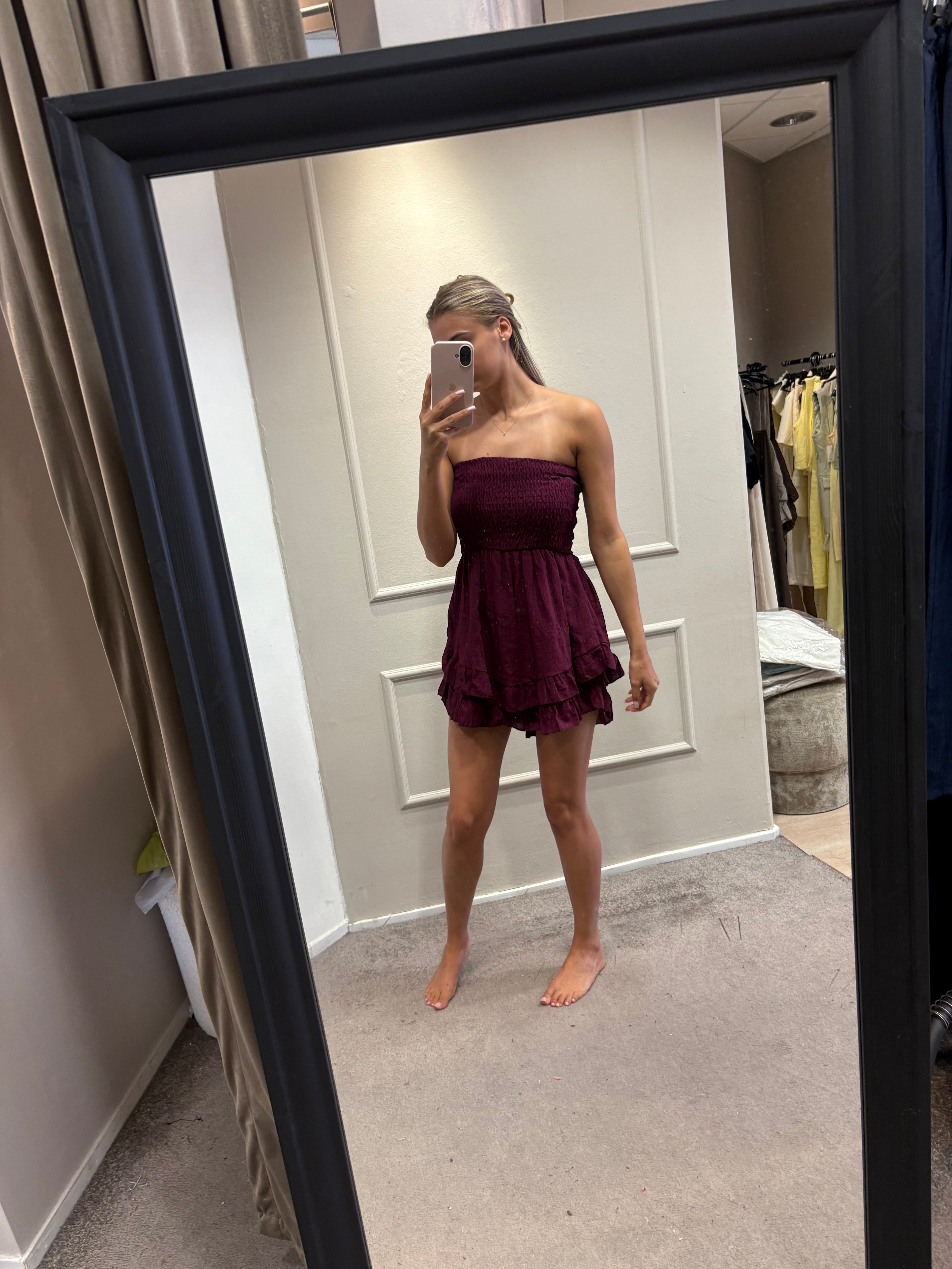 Strap playsuit - Aubergine