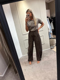 Shania pantalon - Donkerbruin