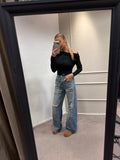 Shoulder top - Zwart