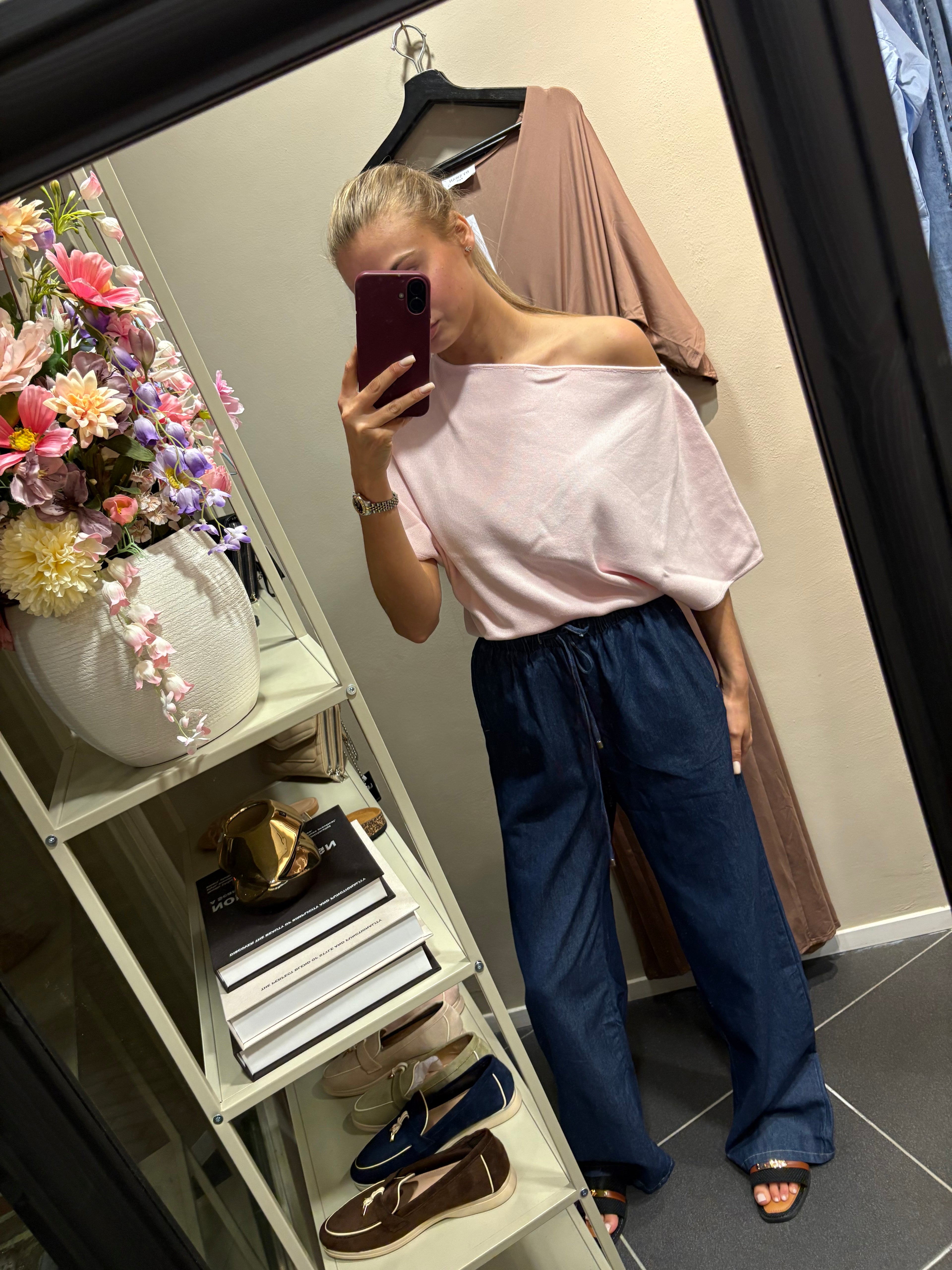 Off shoulder top - Roze