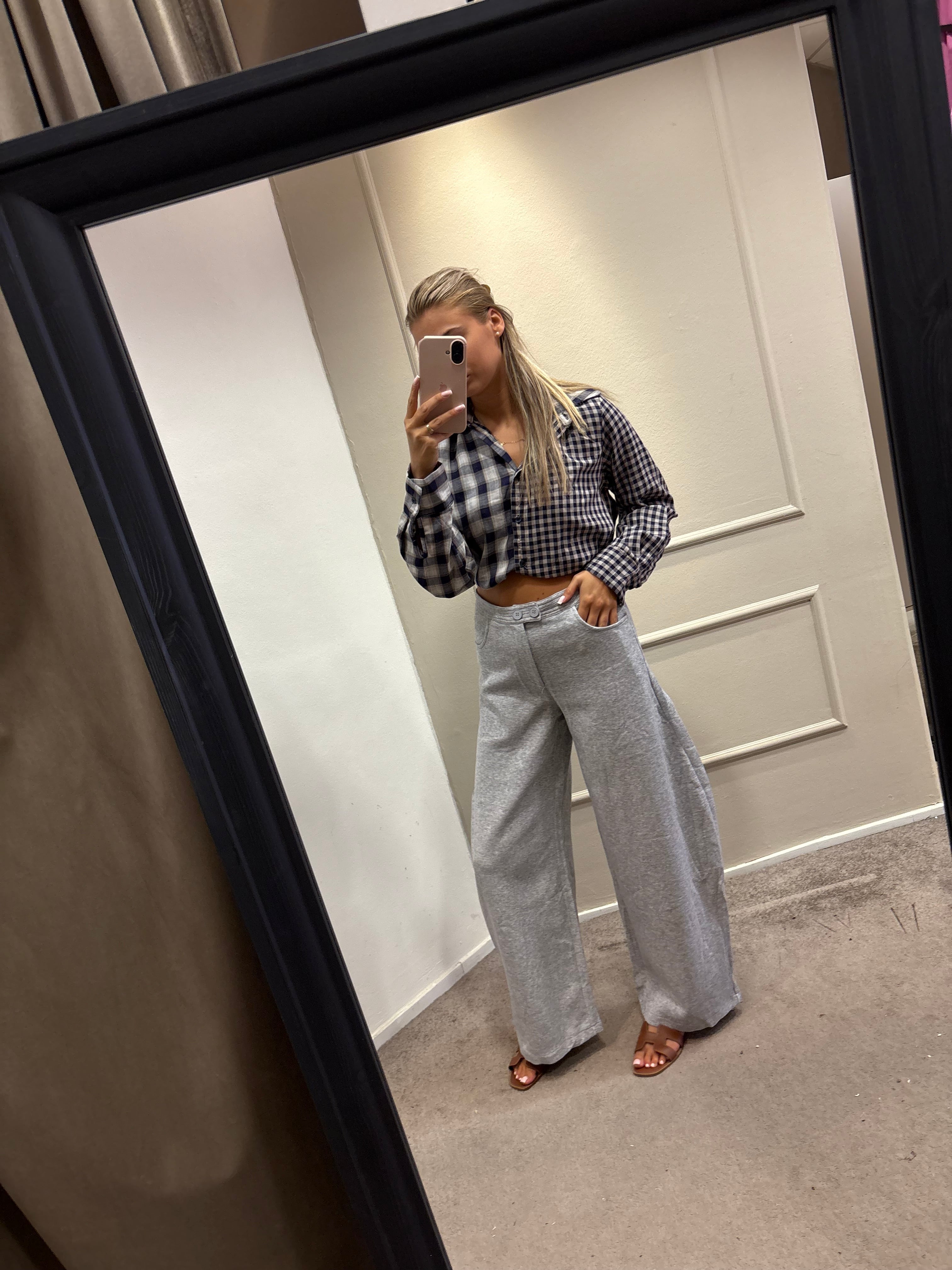 Ruit blouse - Blauw