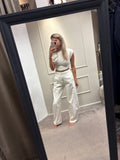 White ballon jeans