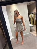 Strap playsuit - Beige