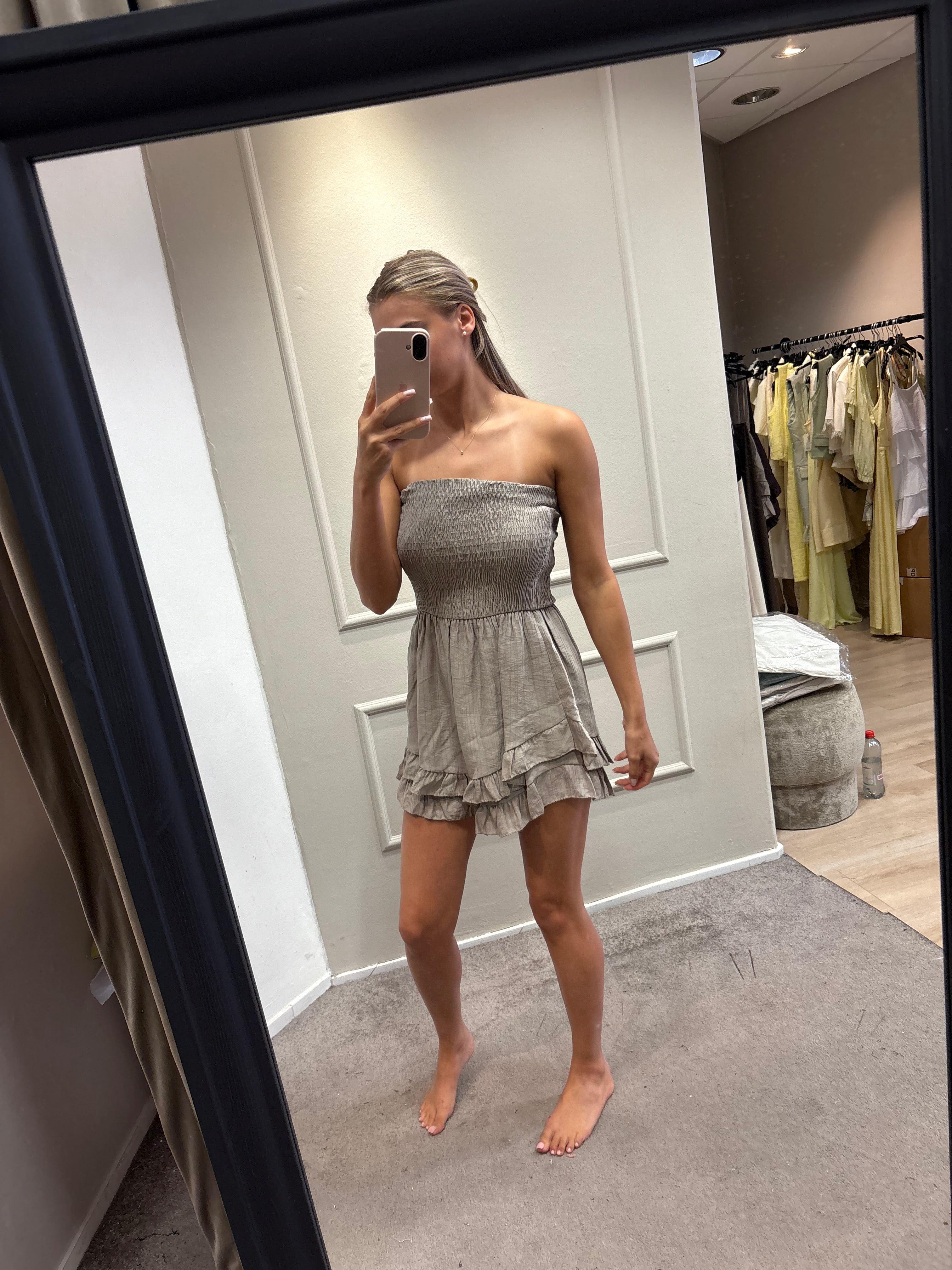 Strap playsuit - Beige
