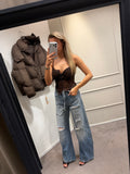 Corset top -Bruin