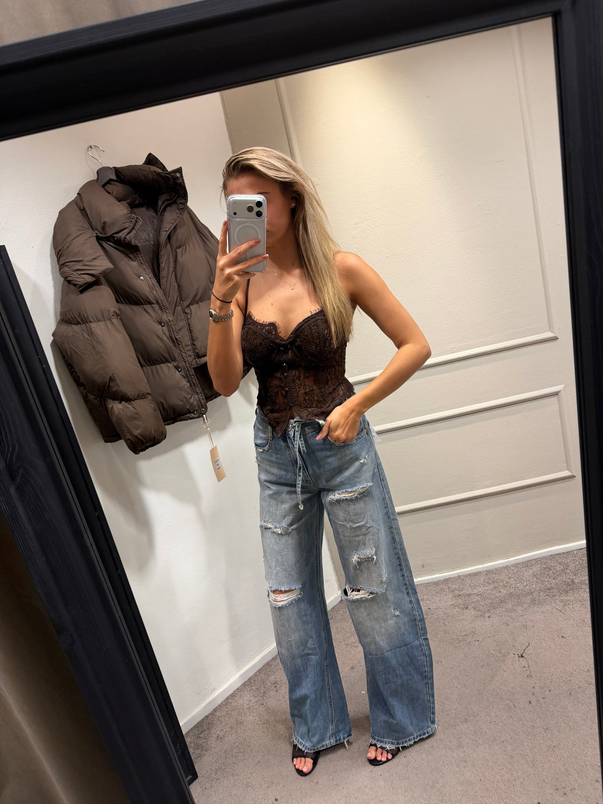Corset top -Bruin