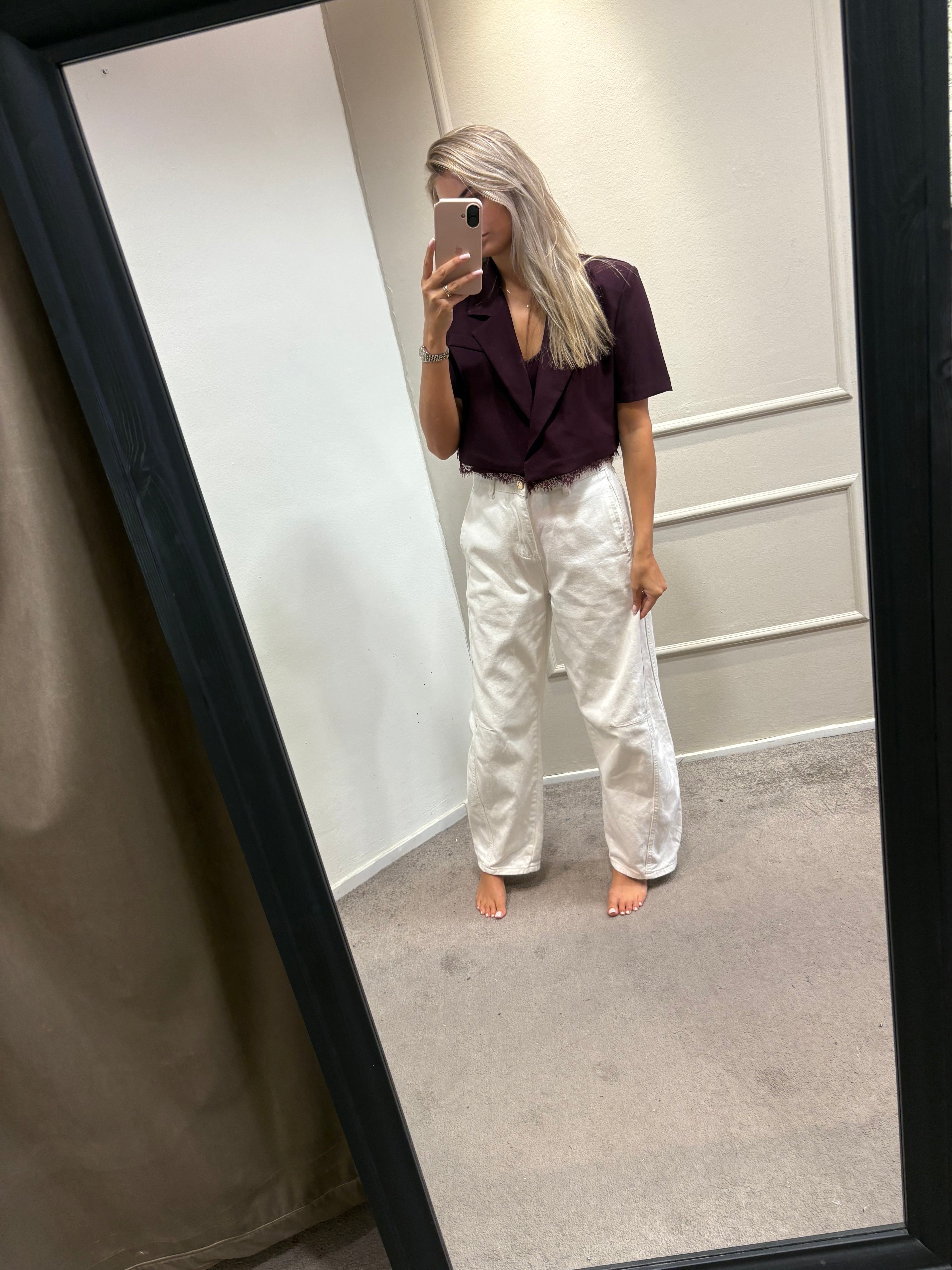 Lace blazer - aubergine
