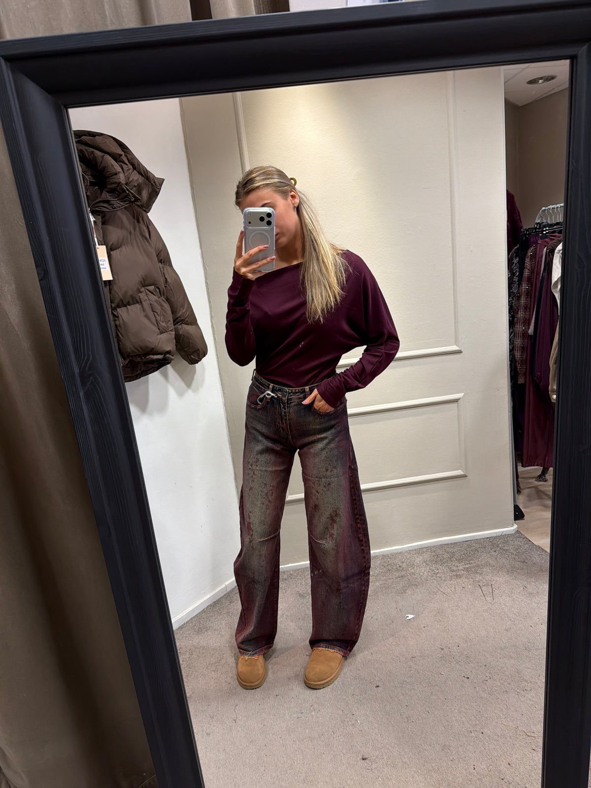 red jeans